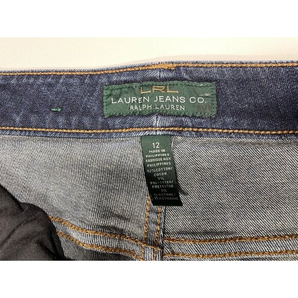 Lauren Ralph Lauren Women's Heritage Jean Size 12 Classic Straight Leg Dark Wash - Picture 4 of 12